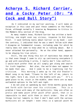 Acharya S, Richard Carrier, and a Cocky Peter