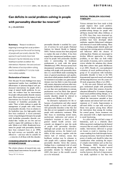 Can deficits in social problem-solving in people with personality
