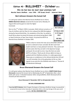 Edition 40 &ndash; BULLSHEET &ndash; October 2013