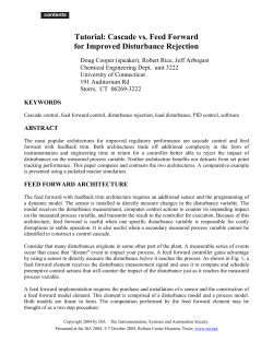 Cascade vs. Feed Forward for Improved Disturbance Rejection