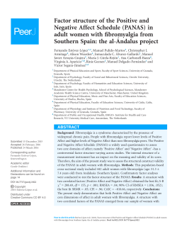 Factor structure of the Positive and Negative Affect Schedule