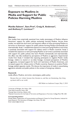 Exposure to Muslims in Media and Support for Public Policies