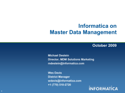 The Root Problem of MDM - Society for Information Management