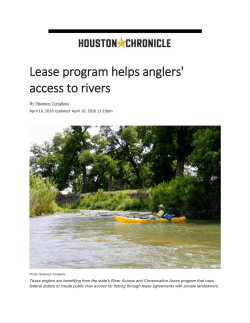 Houston Chronicle &ndash; Lease program helps anglers` access to rivers