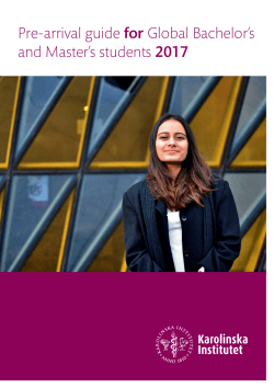 Pre-arrival guide for Global Bachelor`s and Master`s students 2017