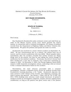 DISTRICT COURT OF APPEAL OF THE STATE OF FLORIDA