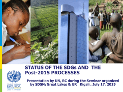 STATUS OF THE SDGs AND THE Post