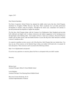 Math Adoption Letter - Derry School District