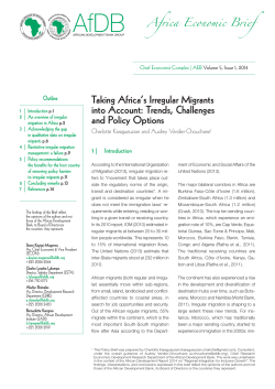 Economic Brief - Taking Africa`s Irregular Migrants into Account