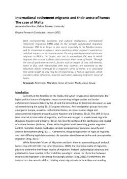 International retirement migrants and their sense of home: The case