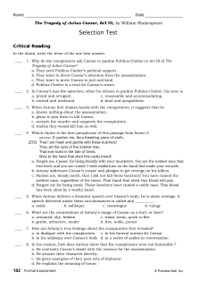 Formal Assessment: Unit 8: The Tragedy of Julius Caesar, Act III