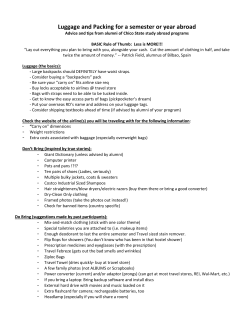 Luggage and Packing for a semester or year abroad