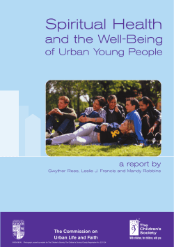 Spiritual health and the well being of urban