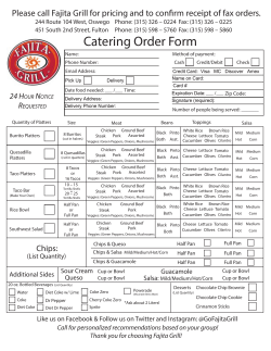 Catering Order Form