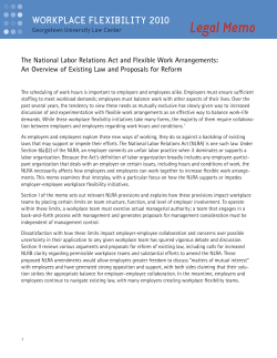 Legal Memo - Workplace Flexibility 2010