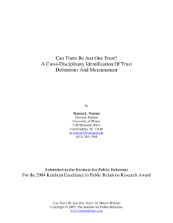 PDF: Can There Be Just One Trust? A Cross