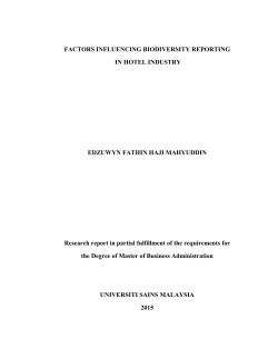 FACTORS INFLUENCING BIODIVERSITY