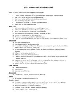 Rules for Junior High School Basketball
