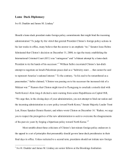 Lame&ndash;Duck Diplomacy - Council on Foreign Relations