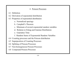4.1 Definition 4.2 Derivation of exponential distribution