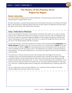 The History of the Potomac River: Region by Region
