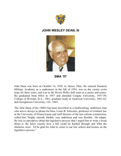 john wesley dean, iii sma `57 - Staunton Military Academy Alumni