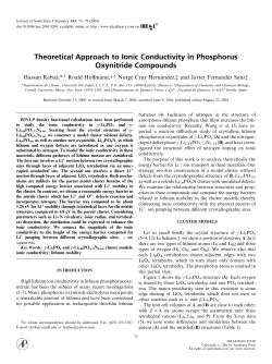 Theoretical Approach to Ionic Conductivity in Phosphorus Oxynitride