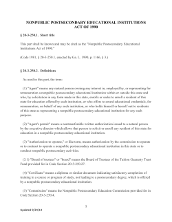 nonpublic postsecondary educational institutions act of 1990