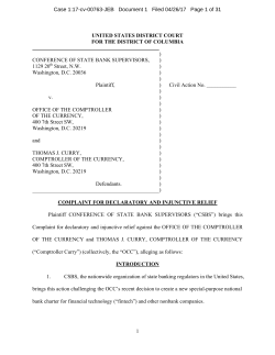 Conference of State Bank Supervisors v. Office of the