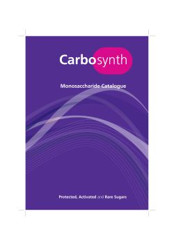 Carbosynth Monosaccharide Catalogue