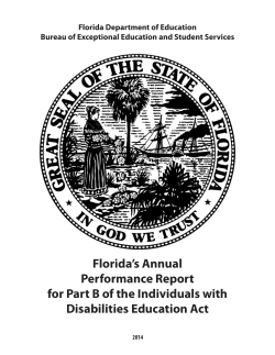 Florida`s Annual Performance Report for 2012-13