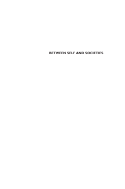 Jaan valsiner BETWEEN SELF AND SOCIETIES