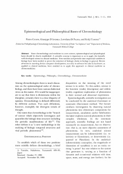Epistemological and Philosophical Bases of Chronobiology