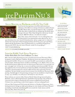 Purim 2015 - Jewish Reconstructionist Congregation