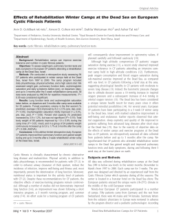 Effects of Rehabilitation Winter Camps at the Dead Sea on
