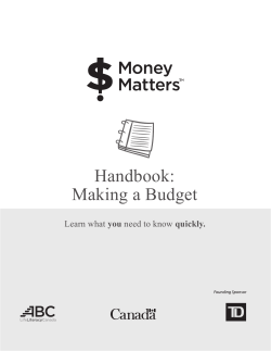 Handbook: Making a Budget