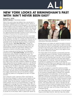 NEW YORK LOOKS AT BIRMINGHAM`S PAST WITH `AIN`T NEVER