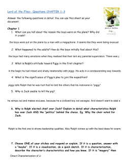Lord of the Flies- Questions CHAPTER 1-3