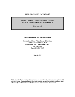 "Bargaining" and Gender Relations: Within and