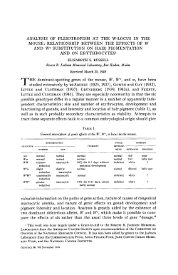 analysis of pleiotropism at the w-locus in the mouse