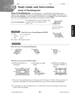 Study Guide and Intervention