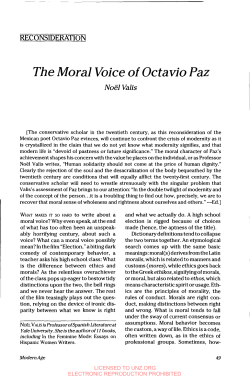 The Moral Voice of Octavio Paz Noel Valis