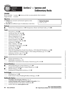 13.2 - Igneous and Sedimentary Rocks