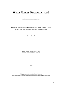 Any Old Map Won‟t Do