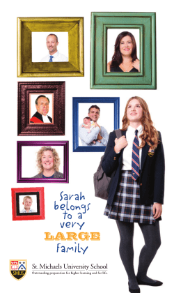 Sarah belongs to a very Family - St. Michaels University School