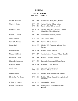 pakistan country reader - Association for Diplomatic Studies and