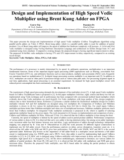 Design and Implementation of High Speed Vedic Multiplier using