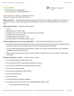 Patient information: Diarrhea in adults (The Basics)