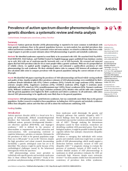 Prevalence of autism spectrum disorder phenomenology in genetic