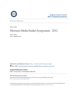 Mormon Media Studies Symposium - 2012